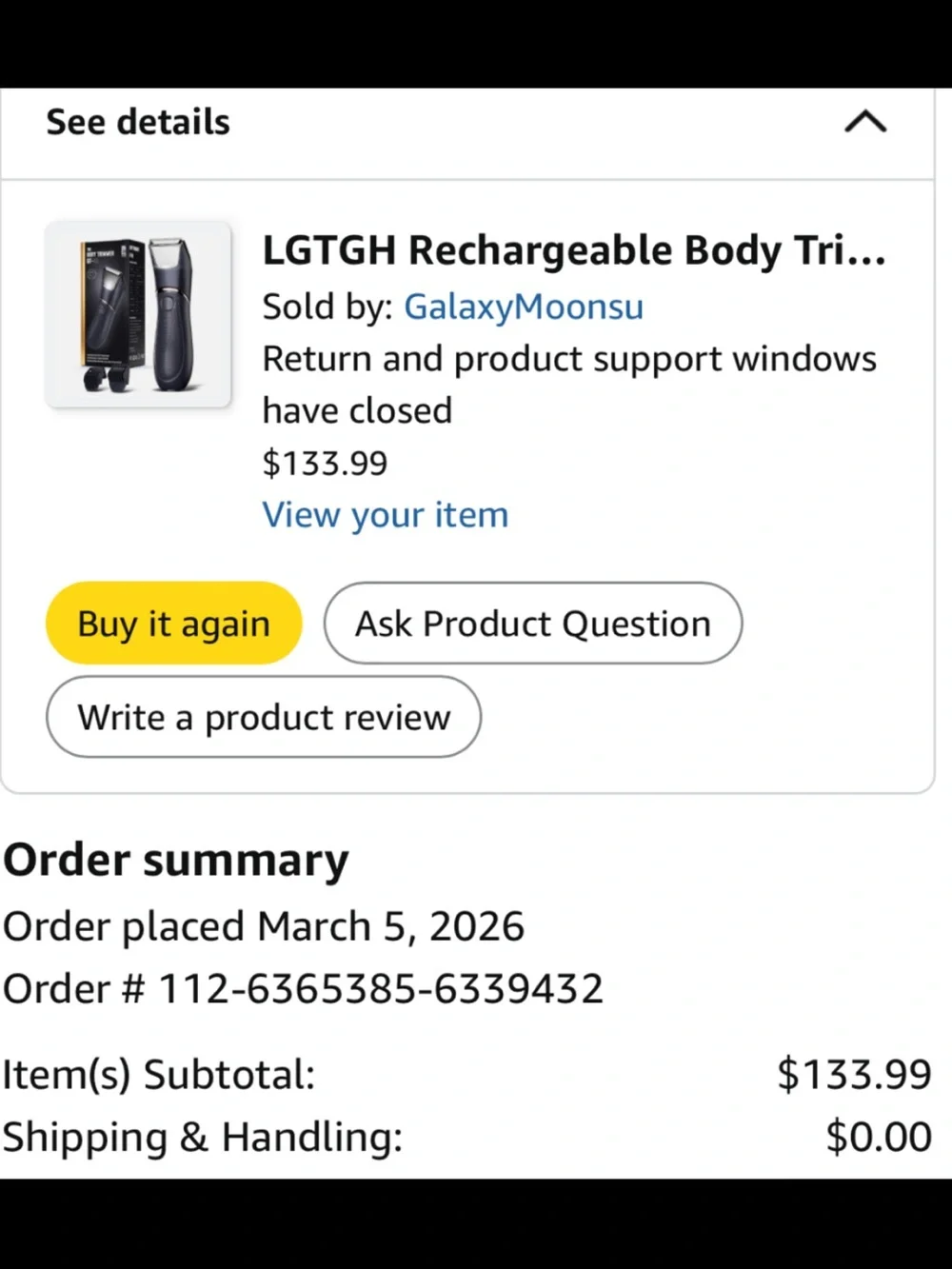 NIB NEW LGTECH GT-01 Body Trimmer, factory sealed in original packaging.